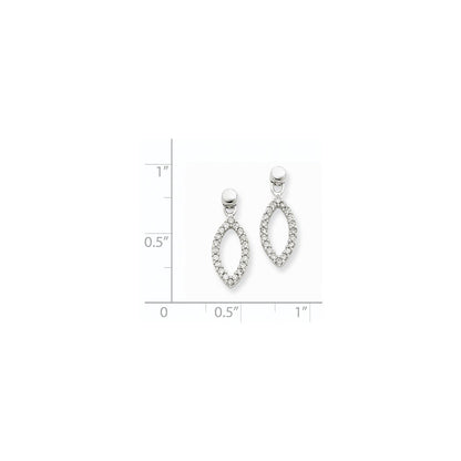 14K Weißgold Diamant-Ohrhänger mit echten Diamanten