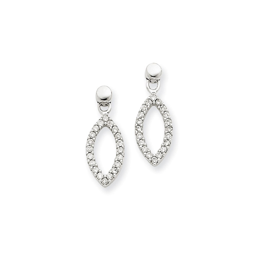 14K Weißgold Diamant-Ohrhänger mit echten Diamanten