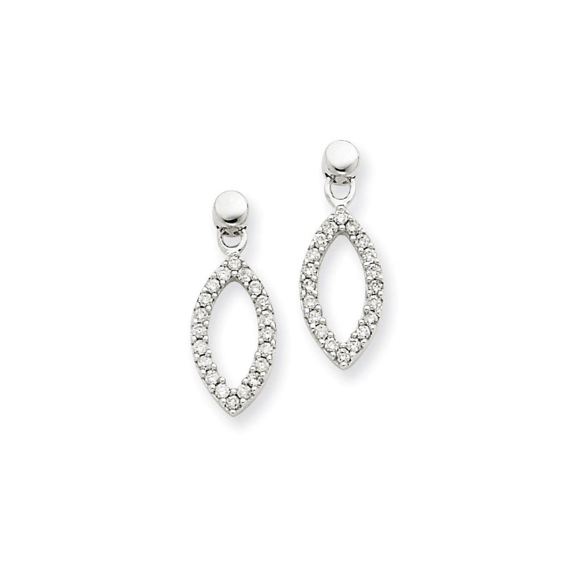 14K Weißgold Diamant-Ohrhänger mit echten Diamanten