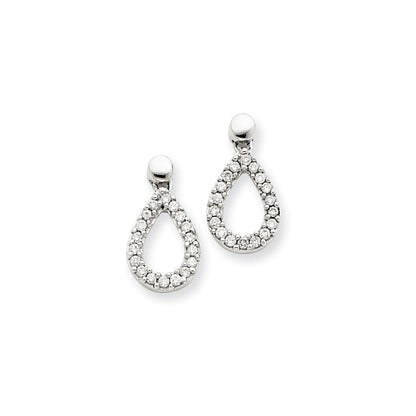 14K Weißgold Diamant-Tropfen-Ohrhänger, echte Diamanten