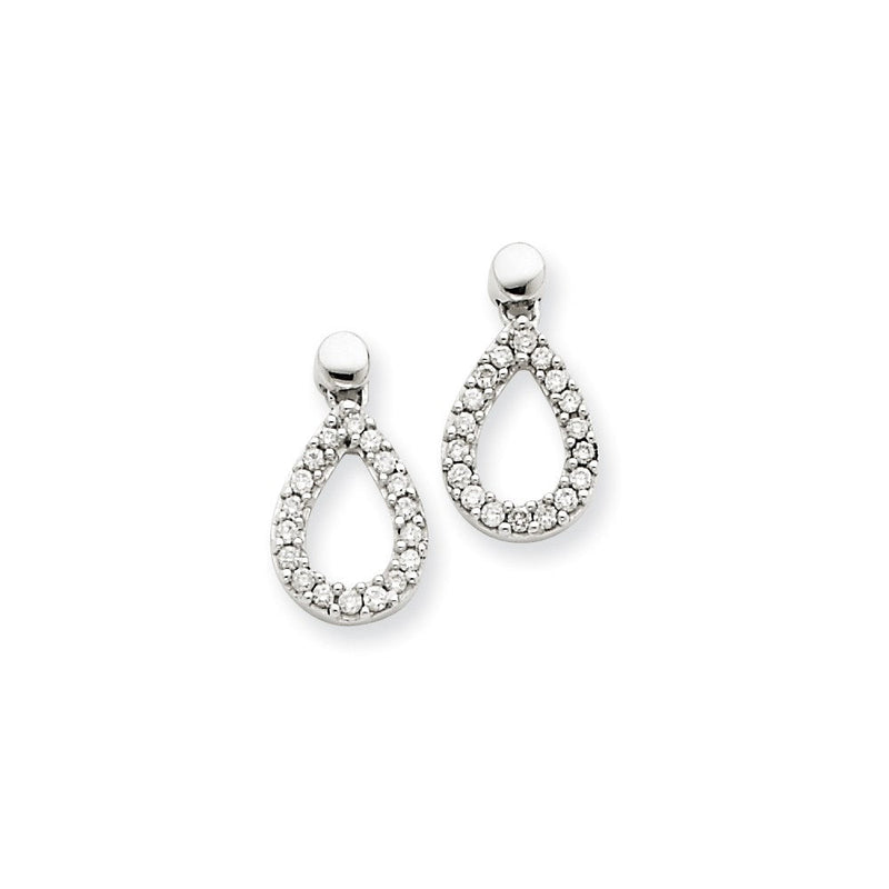 14K Weißgold Diamant-Tropfen-Ohrhänger, echte Diamanten