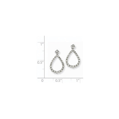 14K Weißgold Ohrstecker mit echten AA Diamanten