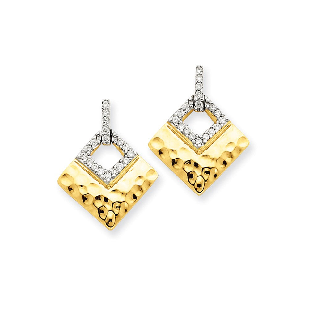 14K Gelbgold Ohrhänger mit echten Diamanten