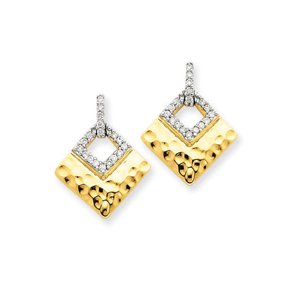 14K Gelbgold Ohrhänger mit echten Diamanten