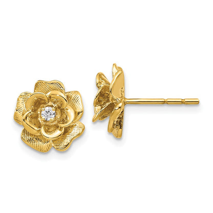 14K Gelbgold Ohrringe mit echten Diamanten