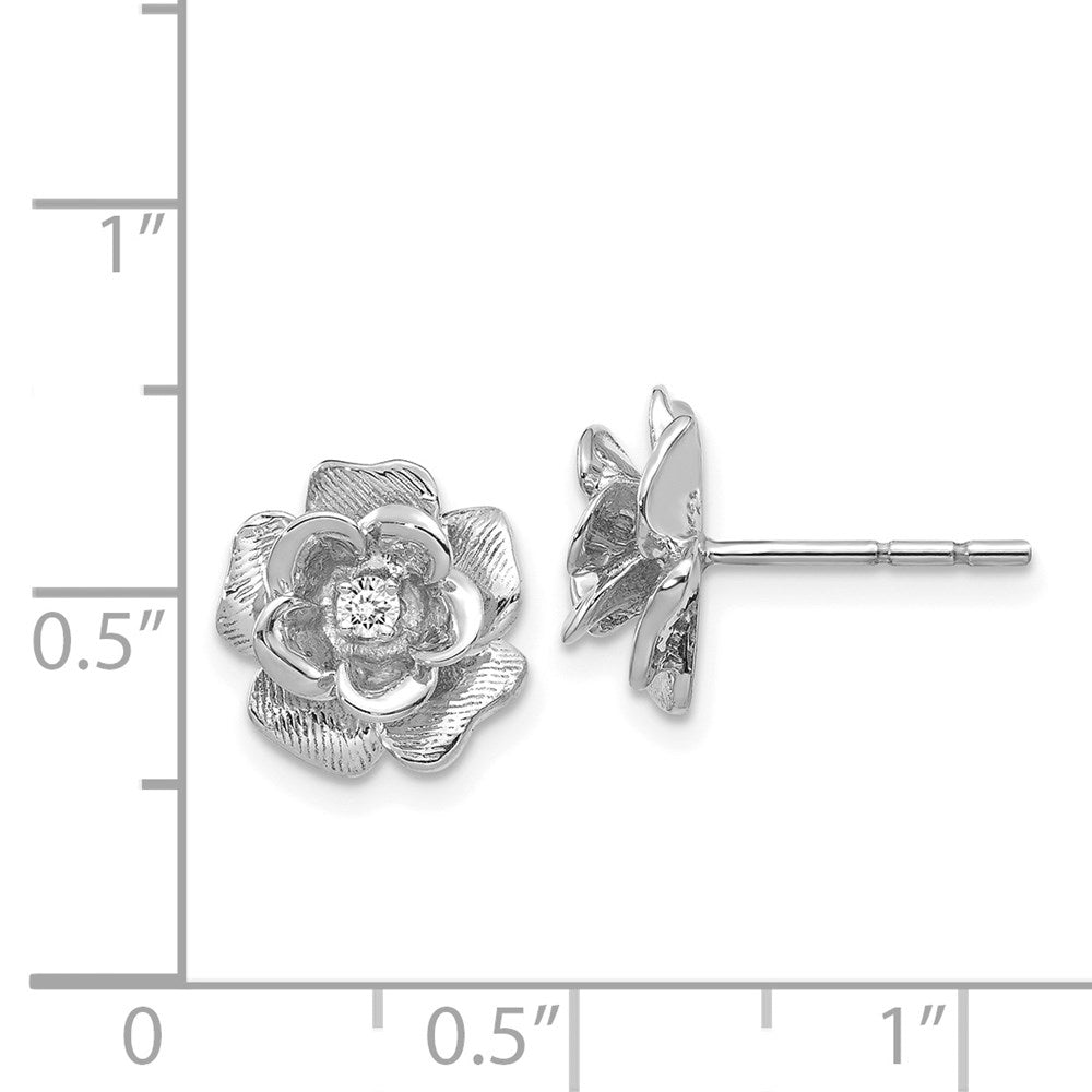 14K Weißgold Ohrringe mit echten Diamanten
