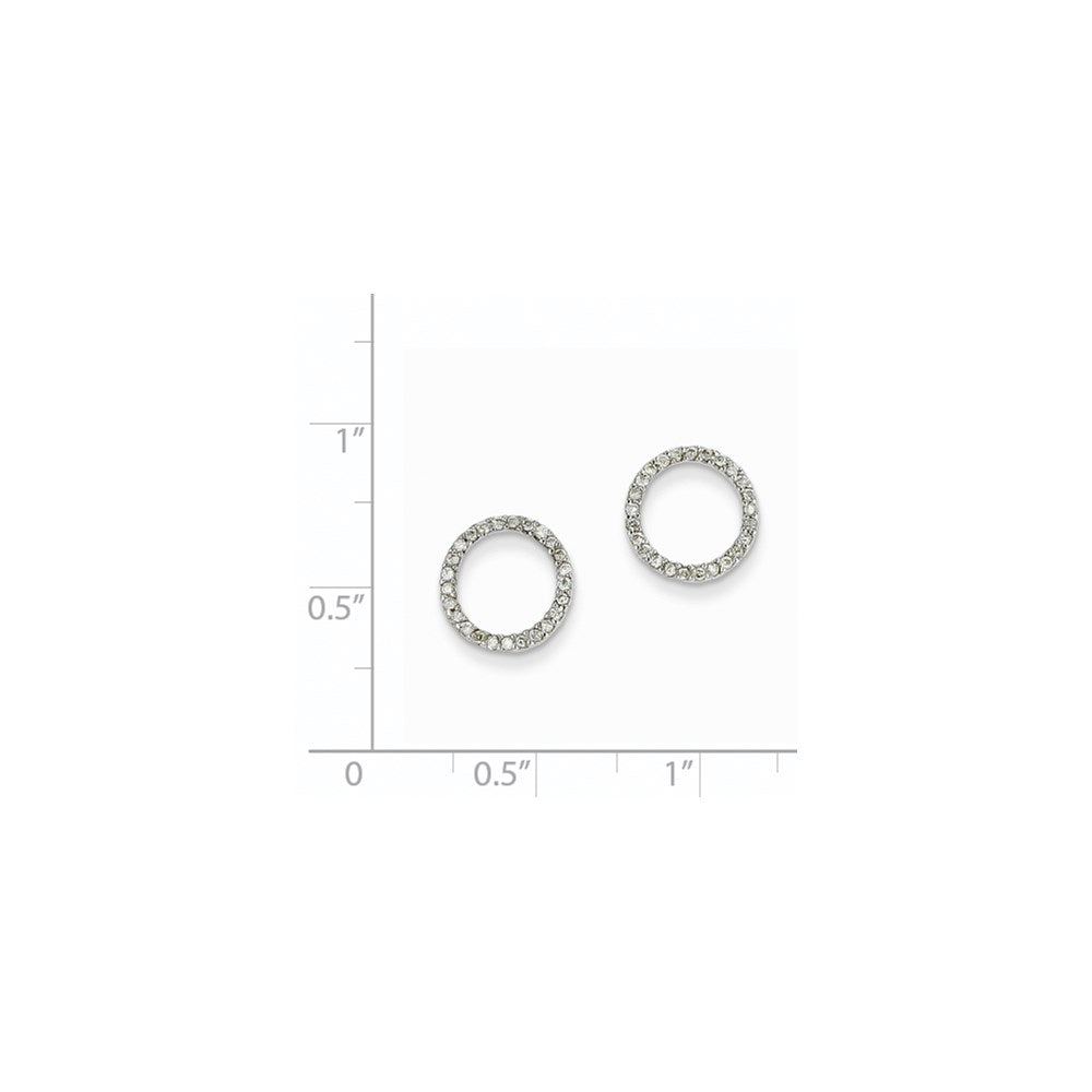 14K Weißgold Kreis-Ohrringe mit 0,25 ct. echten Diamanten