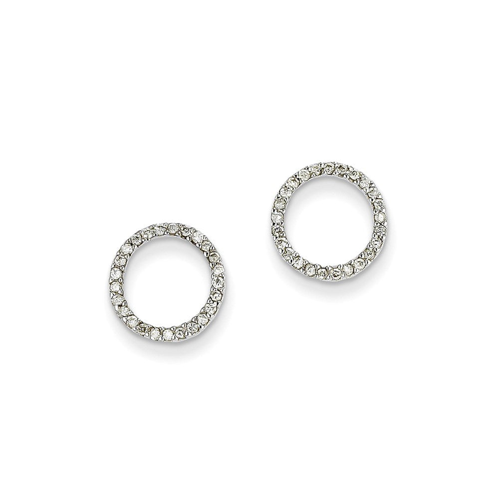 14K Weißgold Kreis-Ohrringe mit 0,25 ct. echten Diamanten
