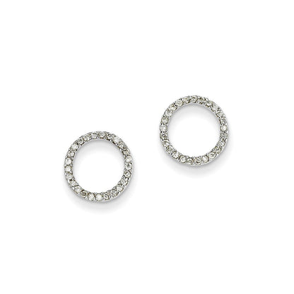 14K Weißgold Kreis-Ohrringe mit 0,25 ct. echten Diamanten