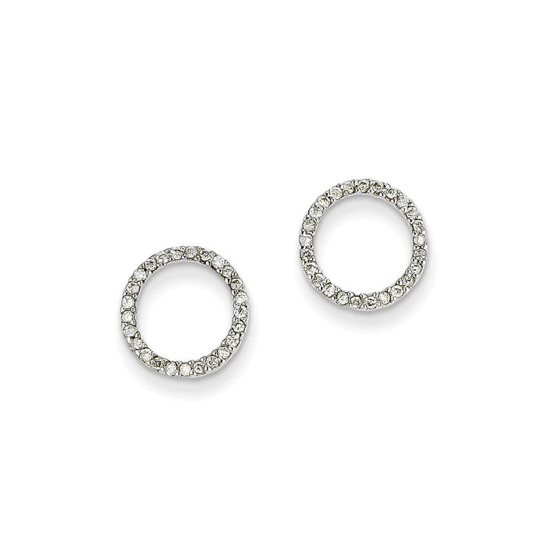 14K Weißgold Kreis-Ohrringe mit 0,25 ct. echten Diamanten