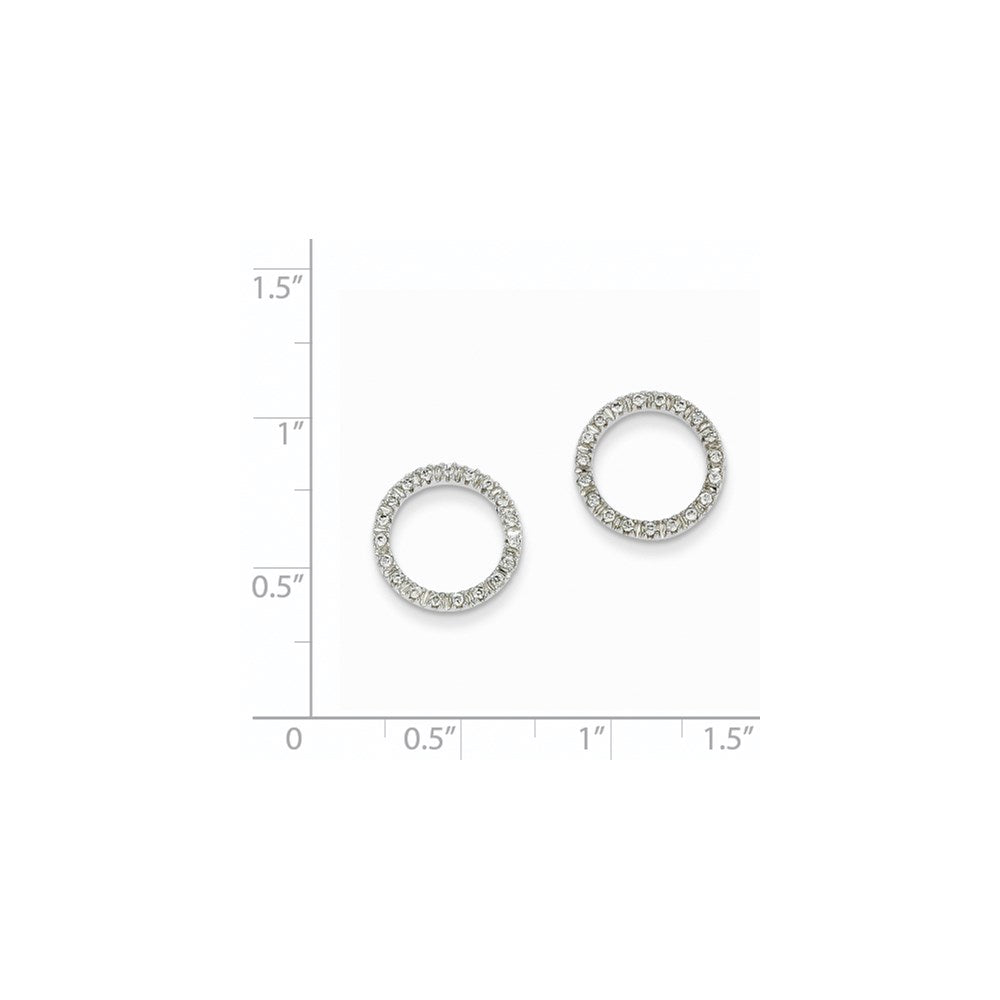 14K Weißgold Ohrringe mit Kreis-Design und 0,125 ct. echten Diamanten