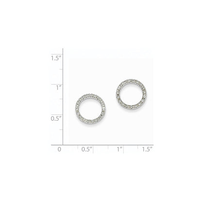 14K Weißgold Ohrringe mit Kreis-Design und 0,125 ct. echten Diamanten