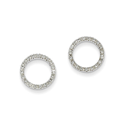 14K Weißgold Ohrringe mit Kreis-Design und 0,125 ct. echten Diamanten