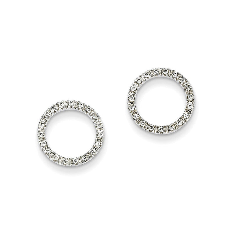 14K Weißgold Ohrringe mit Kreis-Design und 0,125 ct. echten Diamanten