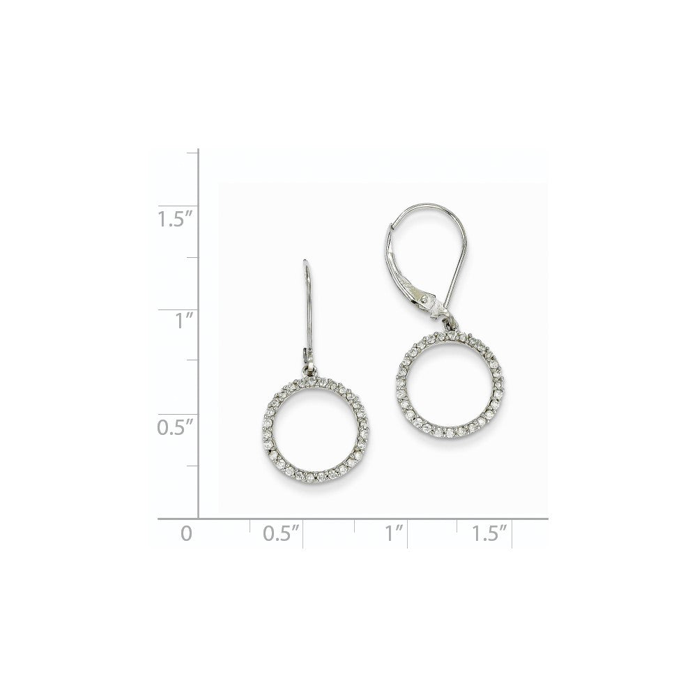 14K Weißgold Ohrringe mit Kreis-Design und Brisurverschluss