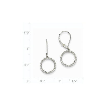 14K Weißgold Ohrringe mit Kreis-Design und Brisurverschluss