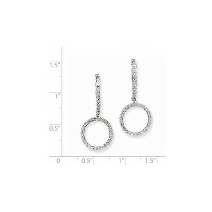 14K Weißgold Echte Diamant-Doppel-Creolen