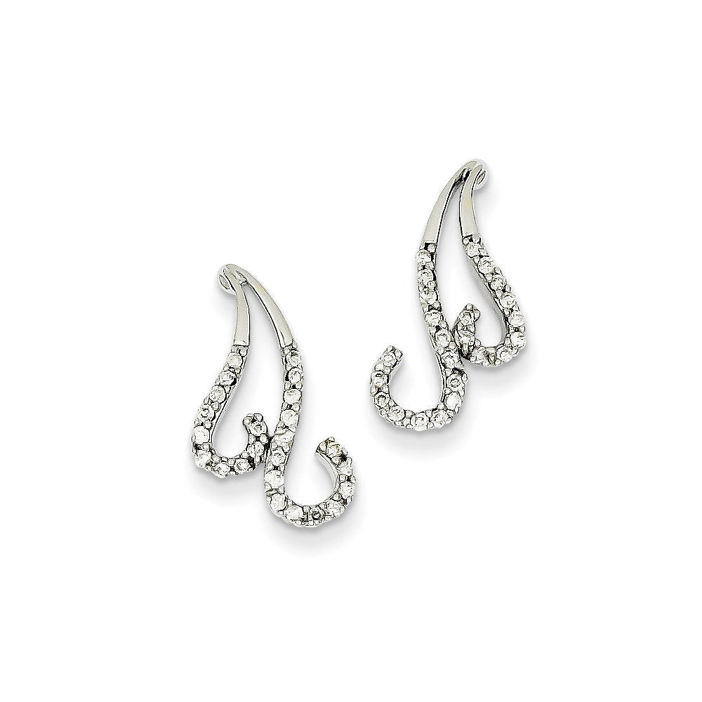 14K Weißgold Ohrstecker mit echten Diamanten