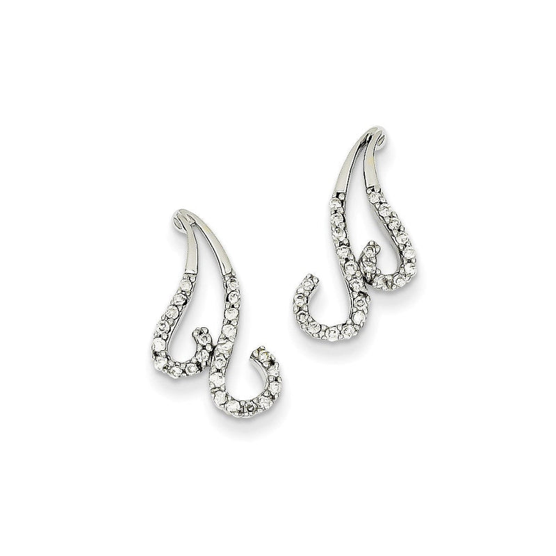 14K Weißgold Ohrstecker mit echten Diamanten