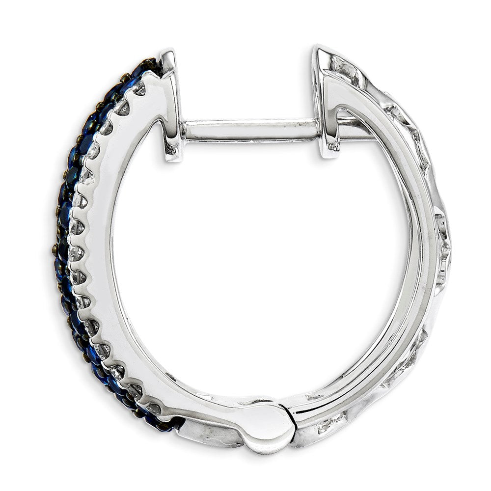 14K Weißgold Aa Echt Diamant & Saphir Ohrringe