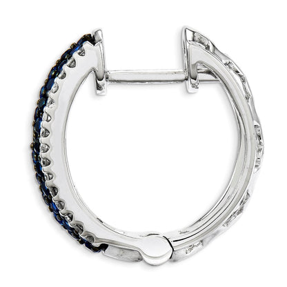 14K Weißgold Aa Echt Diamant & Saphir Ohrringe