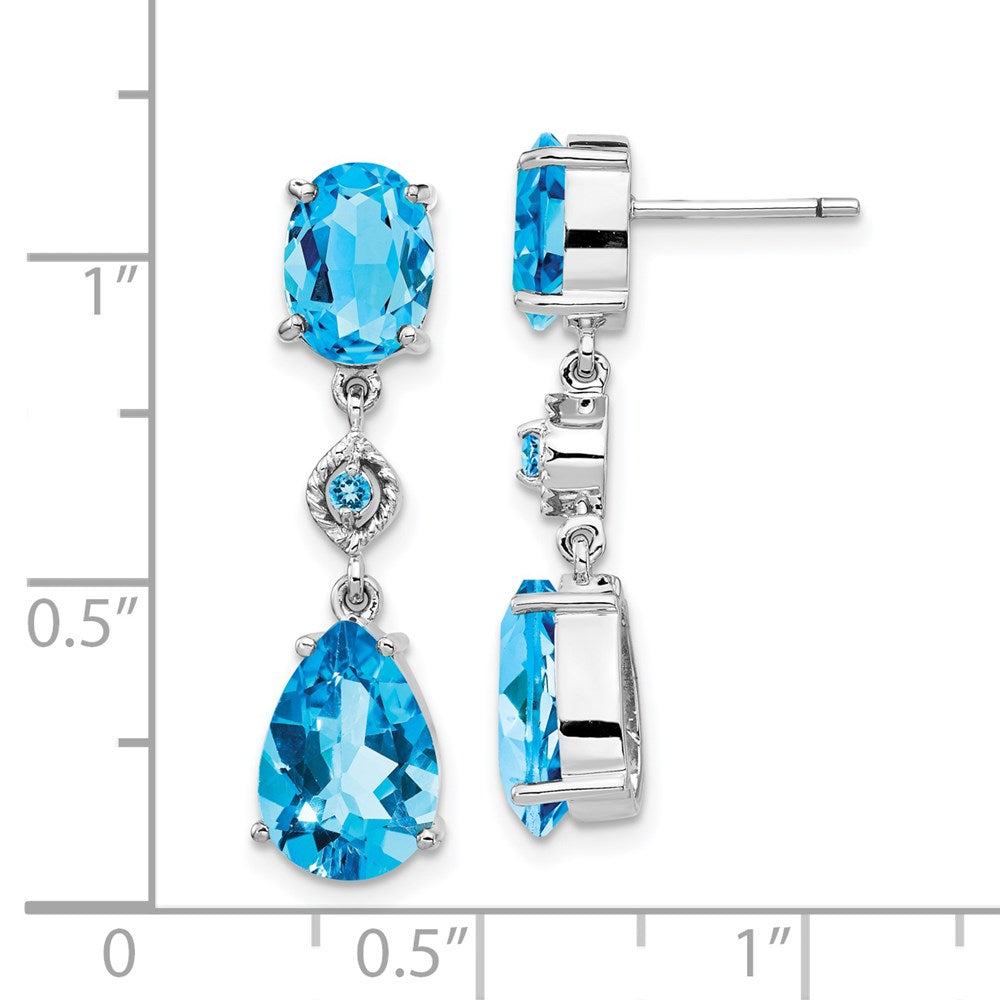 14K Weißgold Blautopas-Ohrhänger