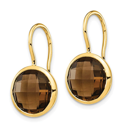 Ohrhänger mit Rauchquarz aus massivem Gelbgold 585