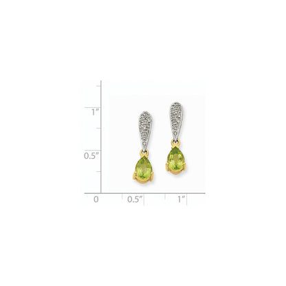 14K Gelbgold Peridot & Echt Diamant Ohrhänger