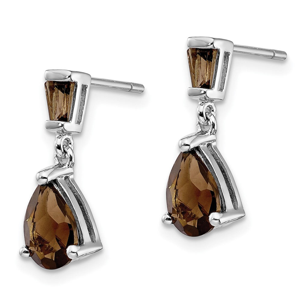 14K Weißgold und Gelbgold Rauchquarz-Ohrhänger