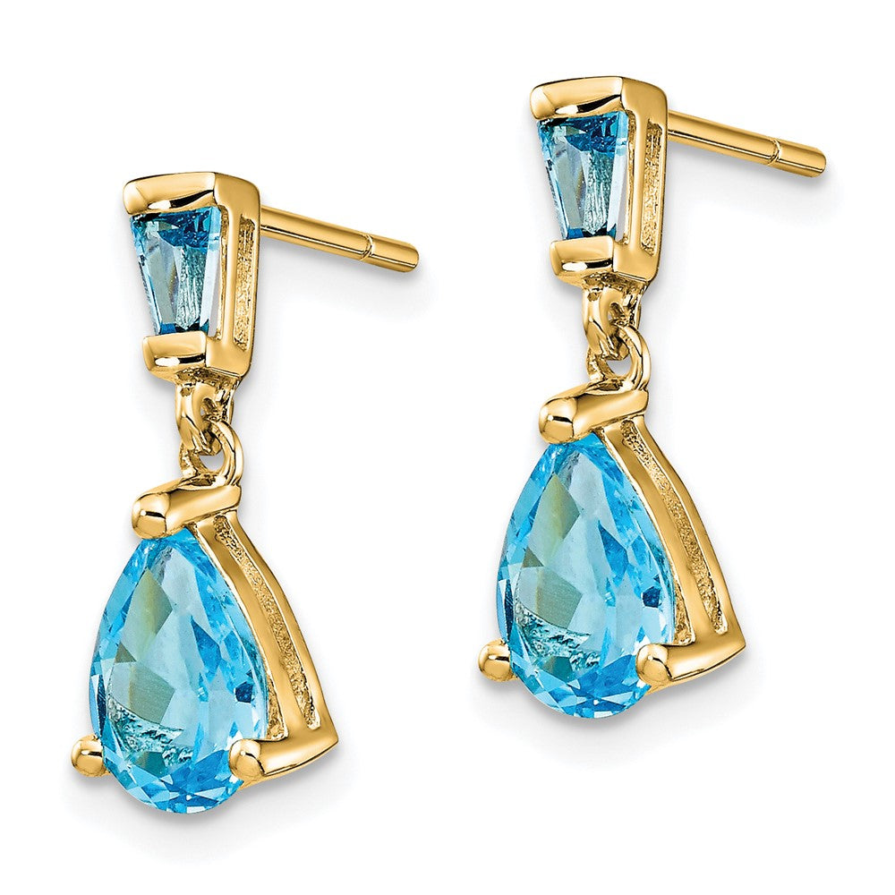 14K Gelbgold Ohrhänger mit Blautopas