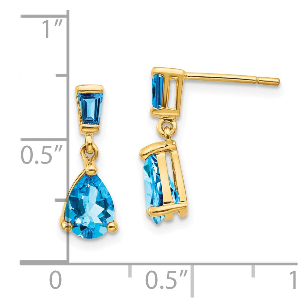 14K Gelbgold Ohrhänger mit Blautopas