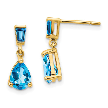 14K Gelbgold Ohrhänger mit Blautopas