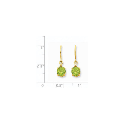 14K Gelbgold Peridot & Echt Diamant Ohrhänger