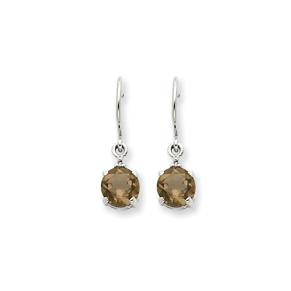 14K Weißgold Smok Gelbgold Quarz & Echt Diamant Ohrhänger