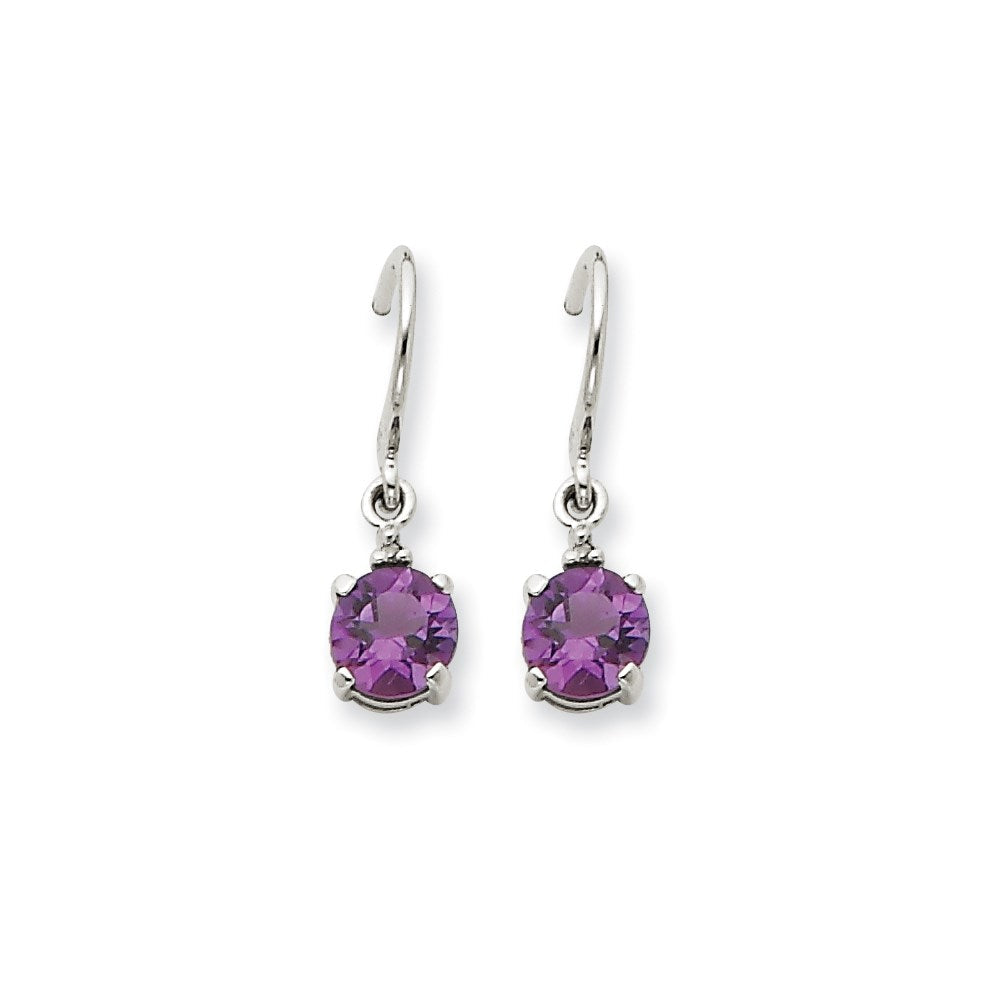 14K Weißgold Amethyst & Echt Diamant Ohrhänger