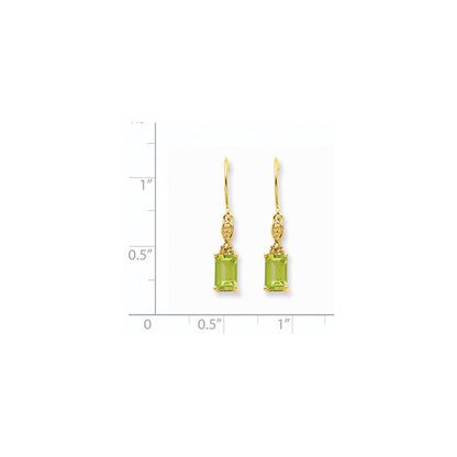14K Gelbgold Peridot & Echt Diamant Ohrhänger