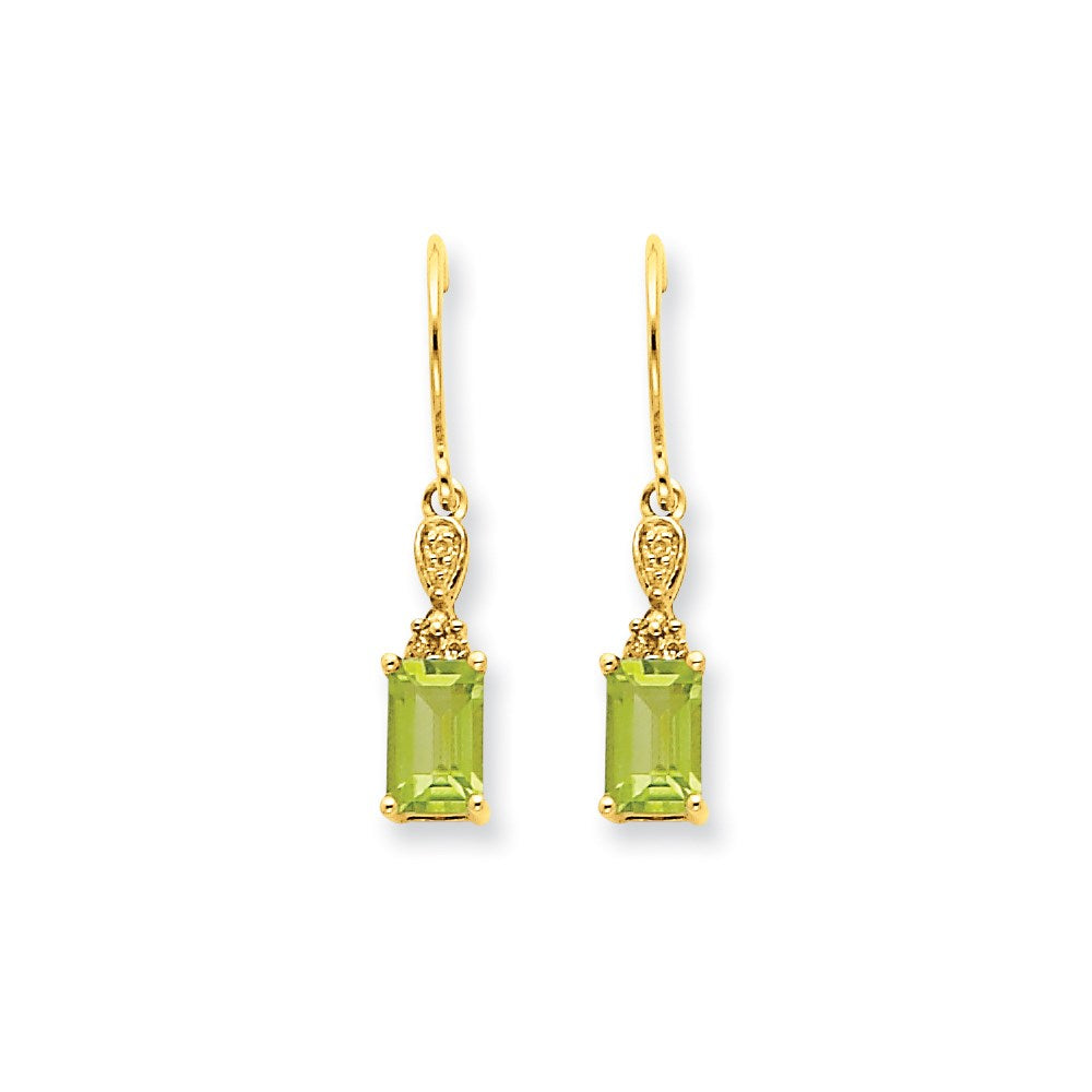 14K Gelbgold Peridot & Echt Diamant Ohrhänger