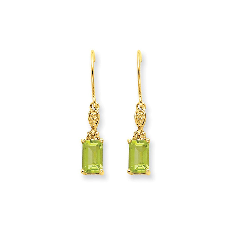 14K Gelbgold Peridot & Echt Diamant Ohrhänger