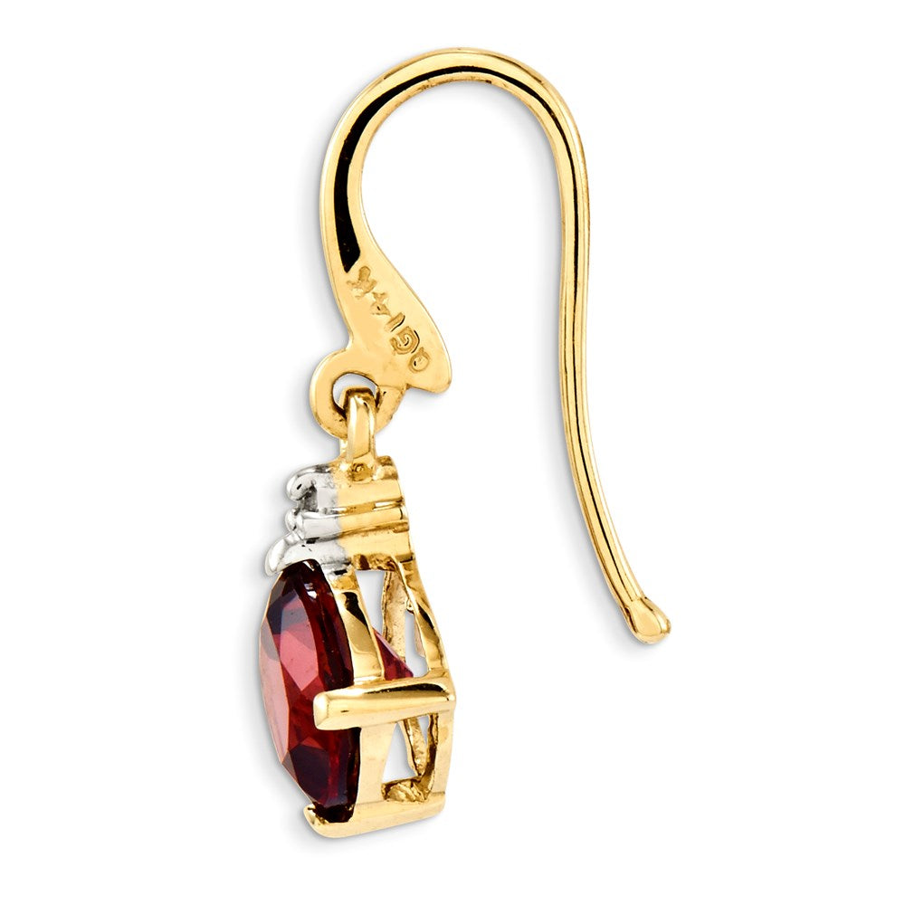 14K Gelbgold Granat & Echt Diamant Ohrhänger