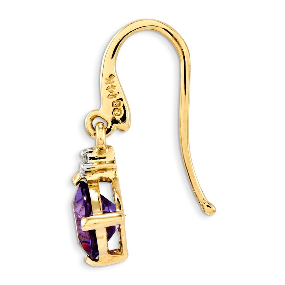 14K Gelbgold Amethyst & Echt Diamant Ohrhänger