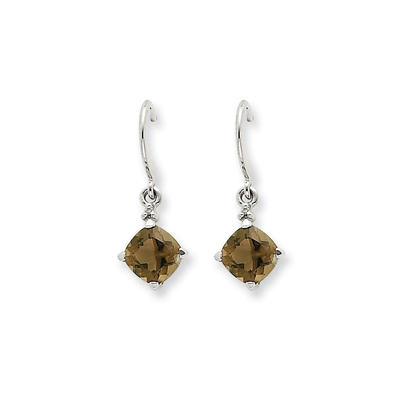 14K Weißgold Smok Gelbgold Quarz & Echt Diamant Ohrhänger