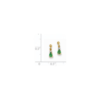 14K Gelbgold Smaragd & Echt Diamant Ohrhänger