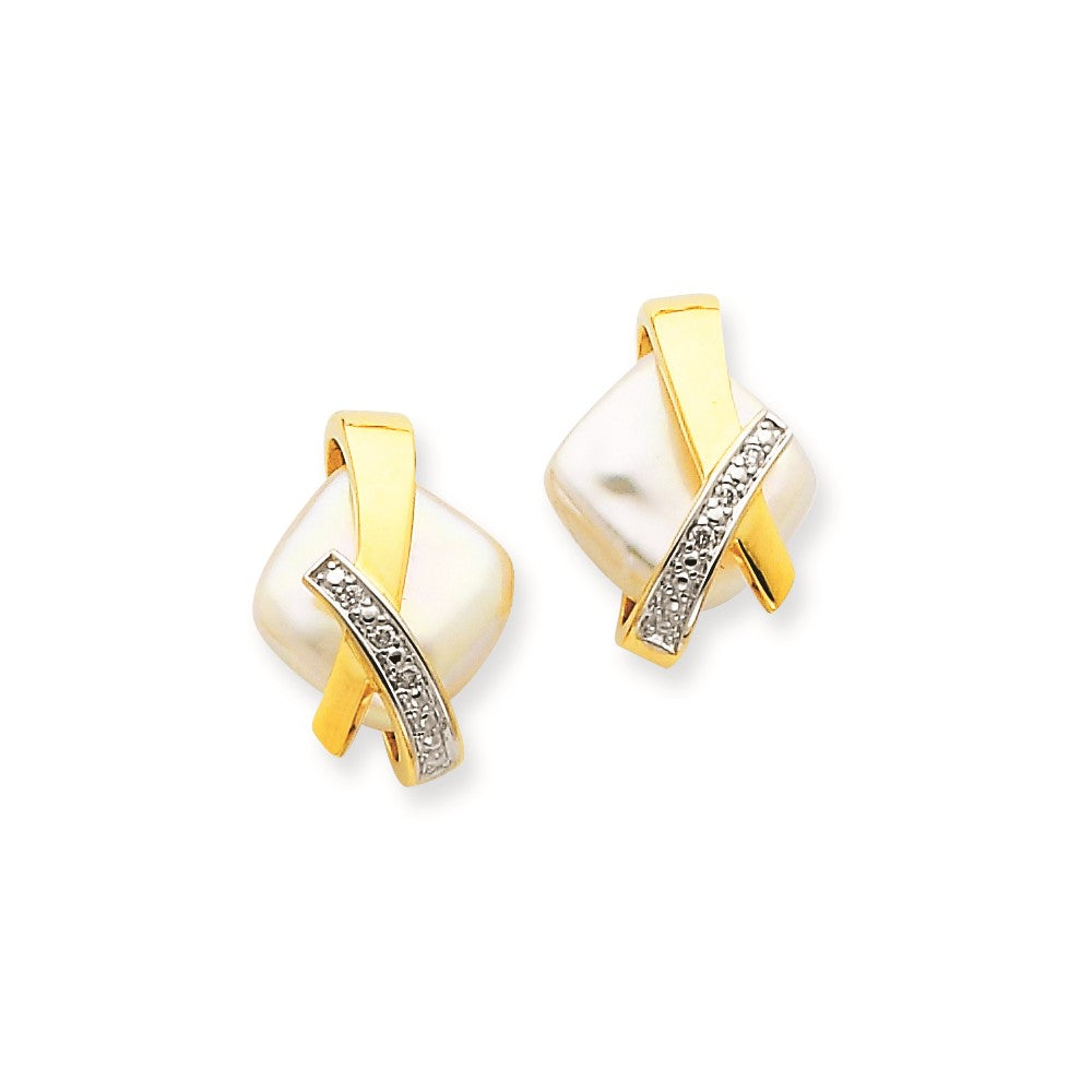 14K Gelbgold Fwcp & Diamant Ohrringe