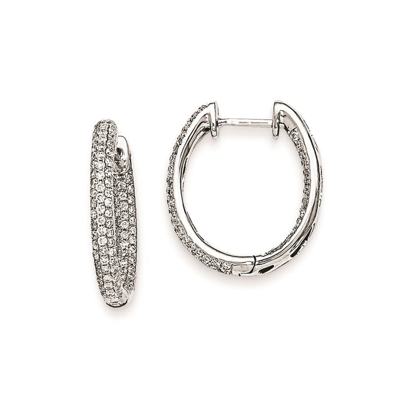 14K Weißgold Diamant In-Out-Creolen 0,78 ct