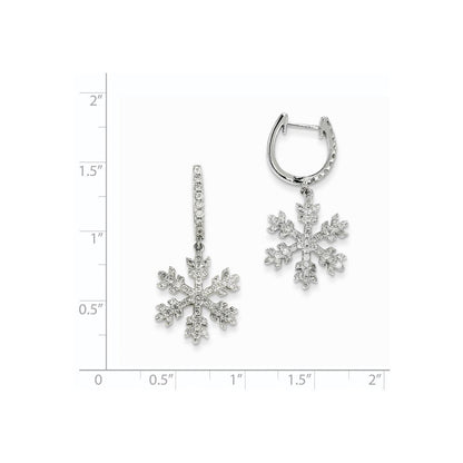 14K Weißgold Schneeflocken-Ohrringe mit echten Diamanten