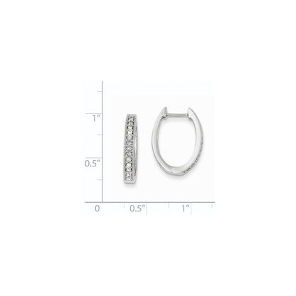 14K Weißgold Creolen mit echten Diamanten, Klappscharnier
