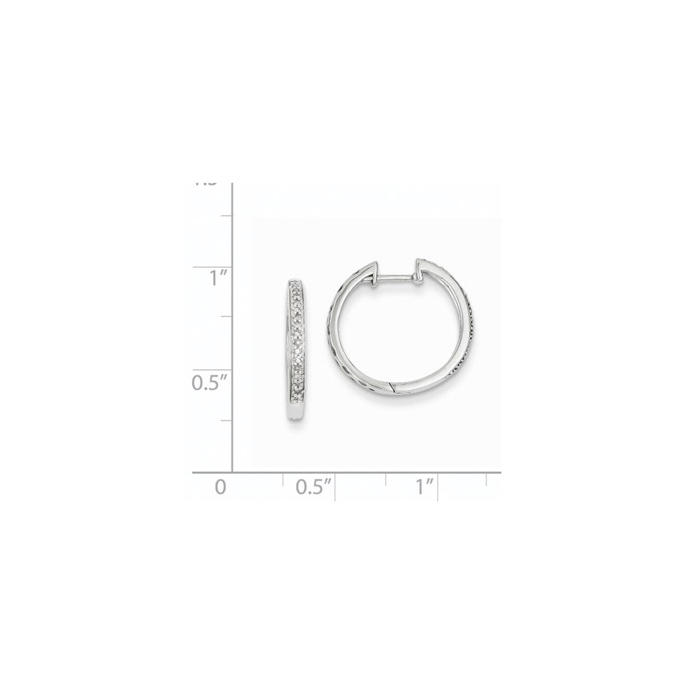 14K Weißgold Creolen mit echten Diamanten