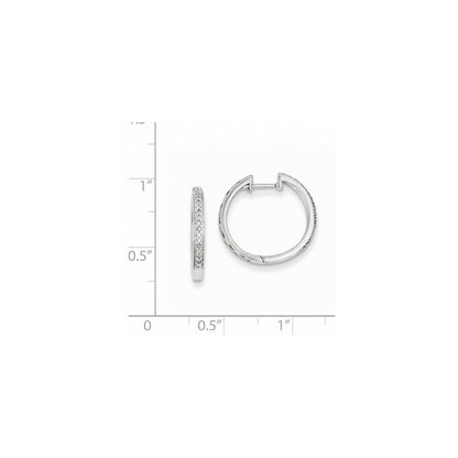 14K Weißgold Creolen mit echten Diamanten