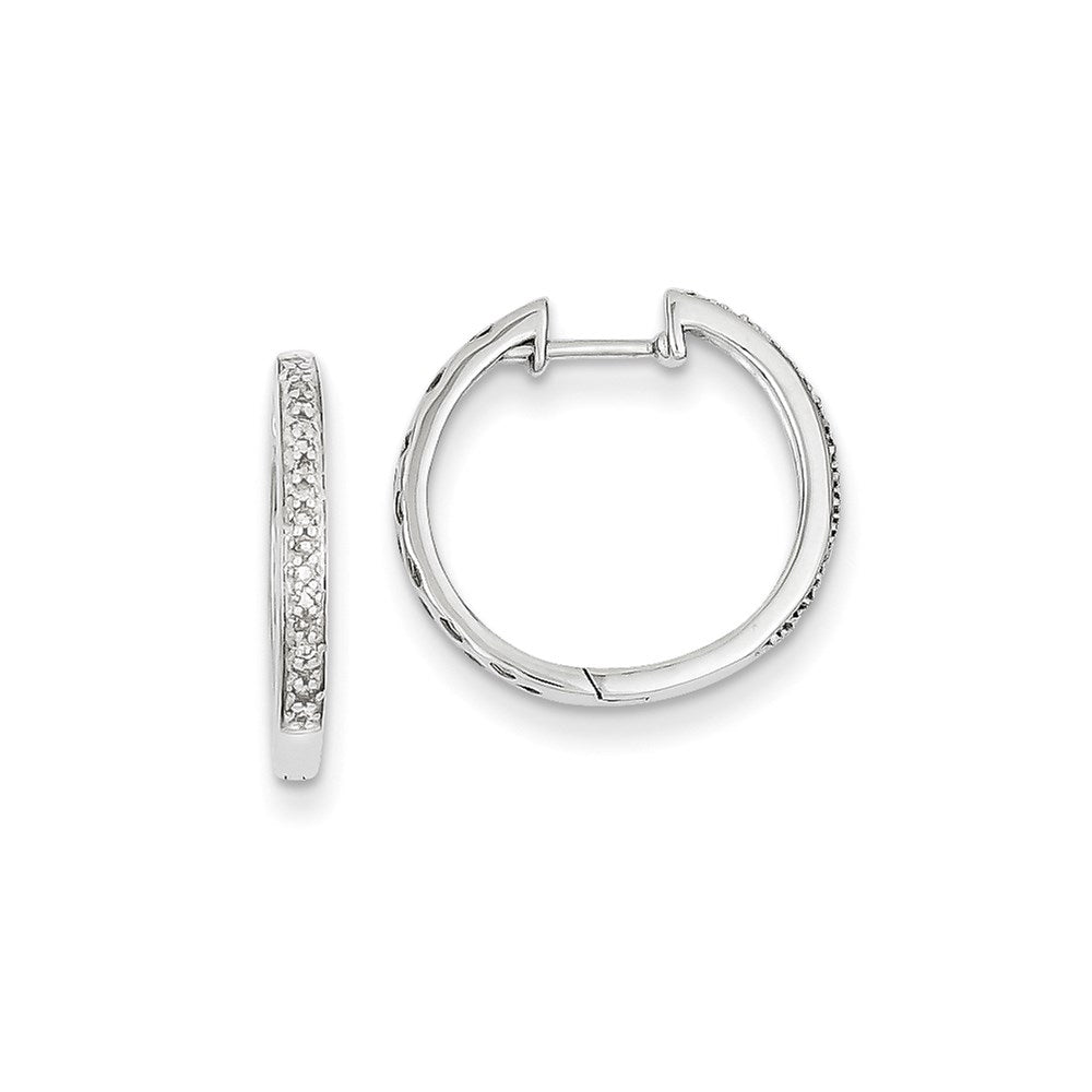 14K Weißgold Creolen mit echten Diamanten