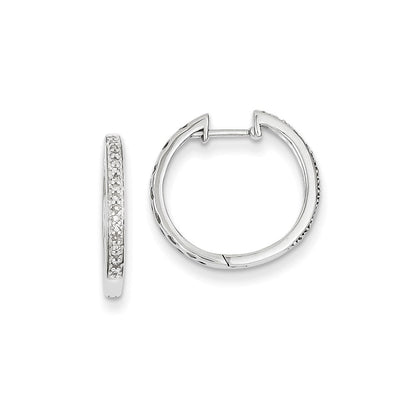 14K Weißgold Creolen mit echten Diamanten